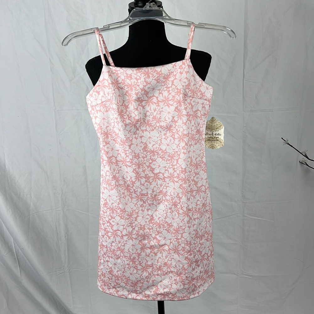 NWT Altar’d State Pink and White Floral Mini Dress Sleeveless Size XS